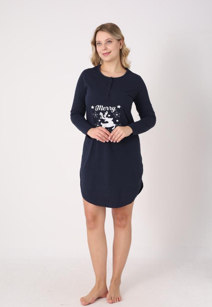 Camasa de noapte Craciun,Imprimeu Ren,En-gros